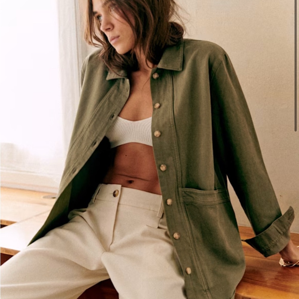 Sezane Will Jacket Olive Green